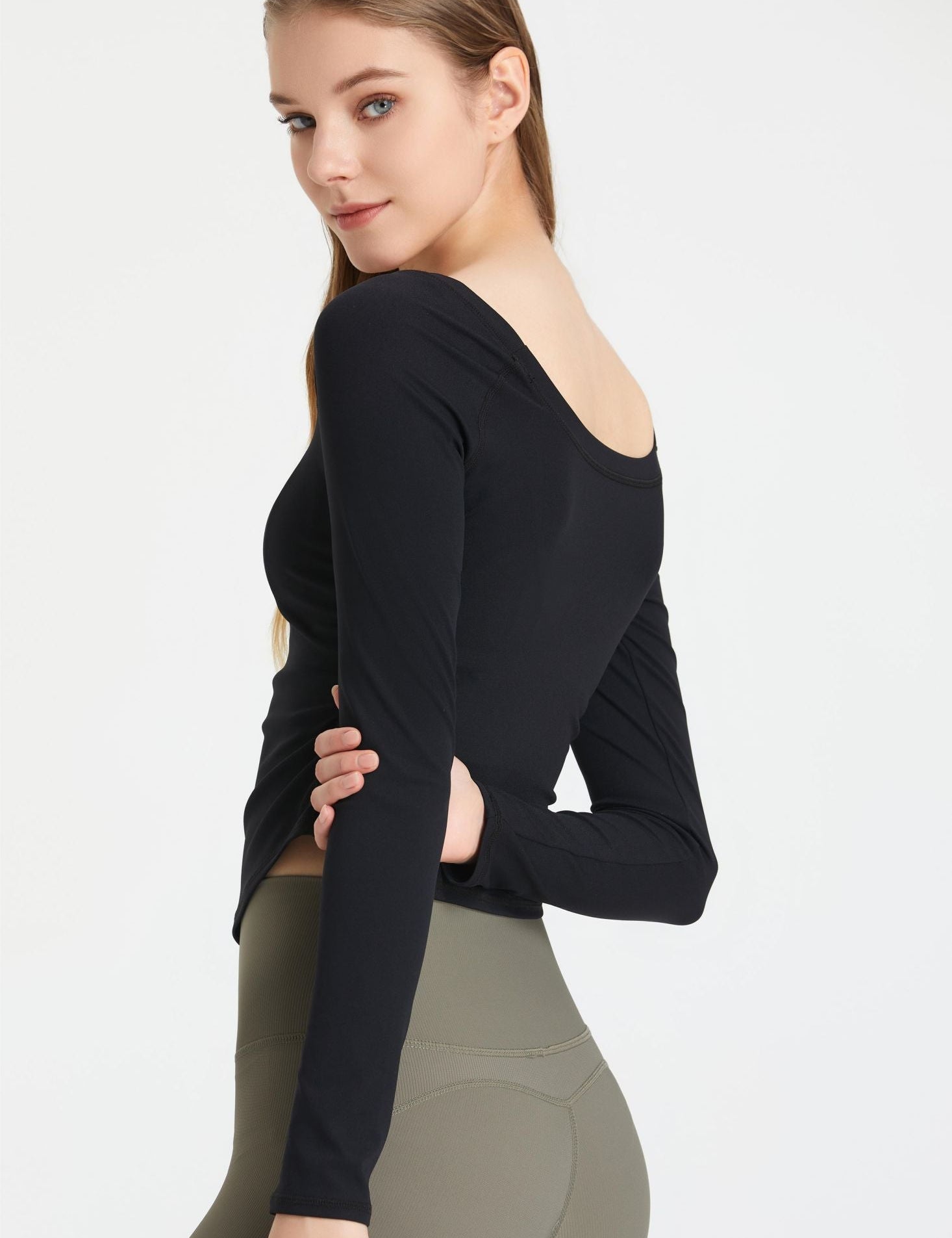 Side Ruched Long Sleeve Top by bornfocus