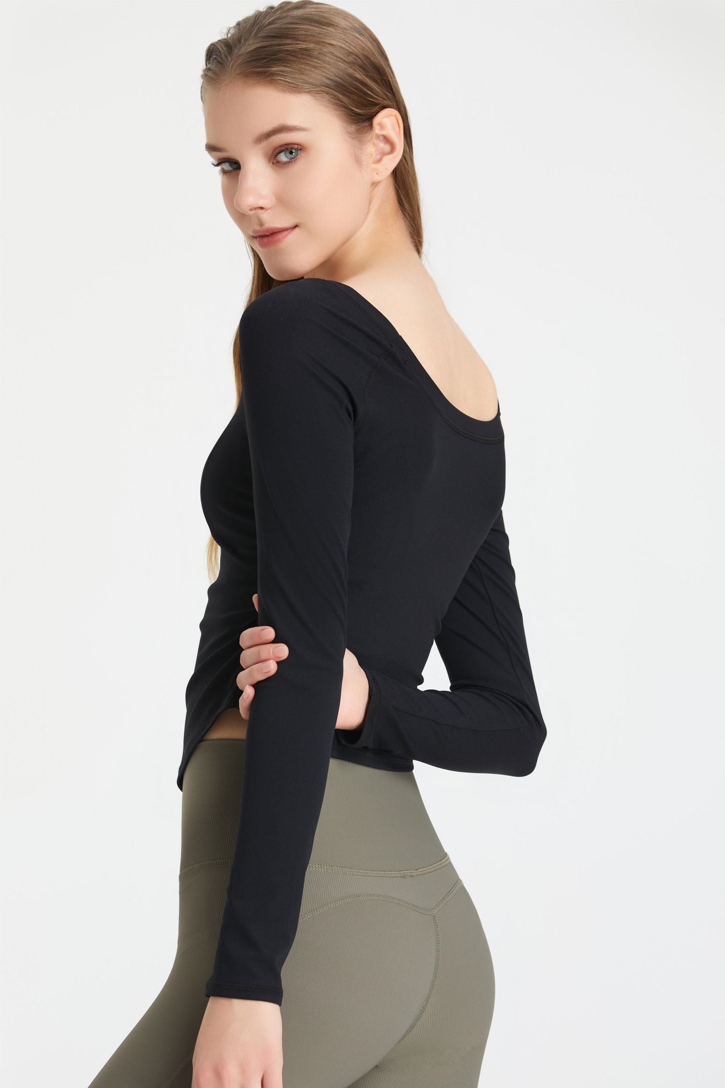 Side Ruched Long Sleeve Top by bornfocus