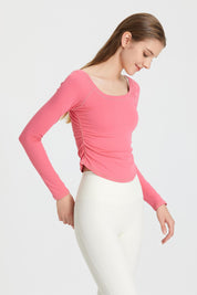 Side Ruched Long Sleeve Top by bornfocus