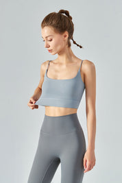 Thin Strap Open Back Sports Bra Cami by bornfocus