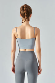 Thin Strap Open Back Sports Bra Cami by bornfocus