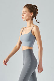 Thin Strap Open Back Sports Bra Cami by bornfocus