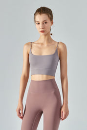 Thin Strap Open Back Sports Bra Cami by bornfocus
