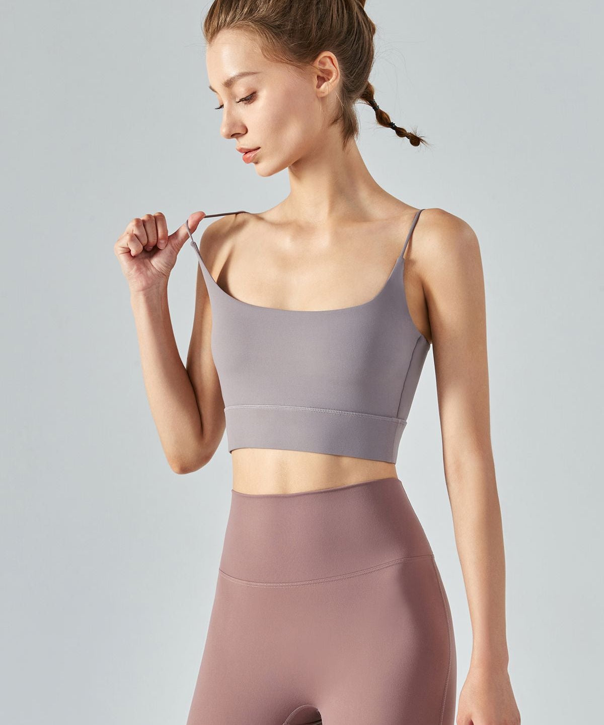 Thin Strap Open Back Sports Bra Cami by bornfocus