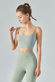 Thin Strap Open Back Sports Bra Cami by bornfocus