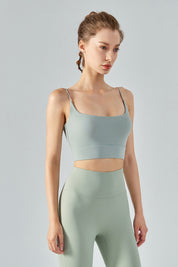 Thin Strap Open Back Sports Bra Cami by bornfocus