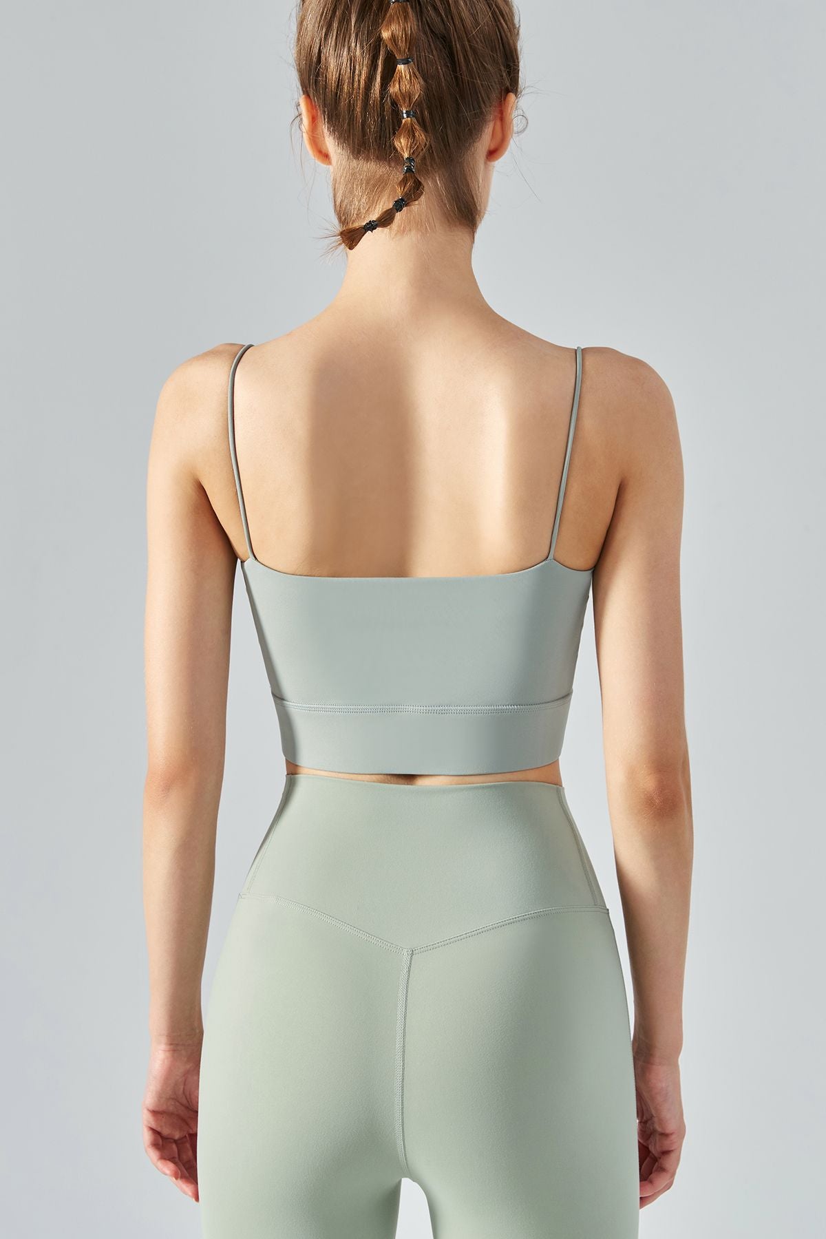 Thin Strap Open Back Sports Bra Cami by bornfocus