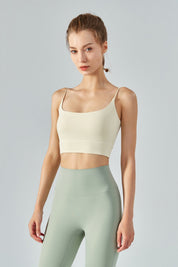 Thin Strap Open Back Sports Bra Cami by bornfocus