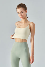 Thin Strap Open Back Sports Bra Cami by bornfocus