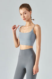 Thin Strap Open Back Sports Bra Cami by bornfocus