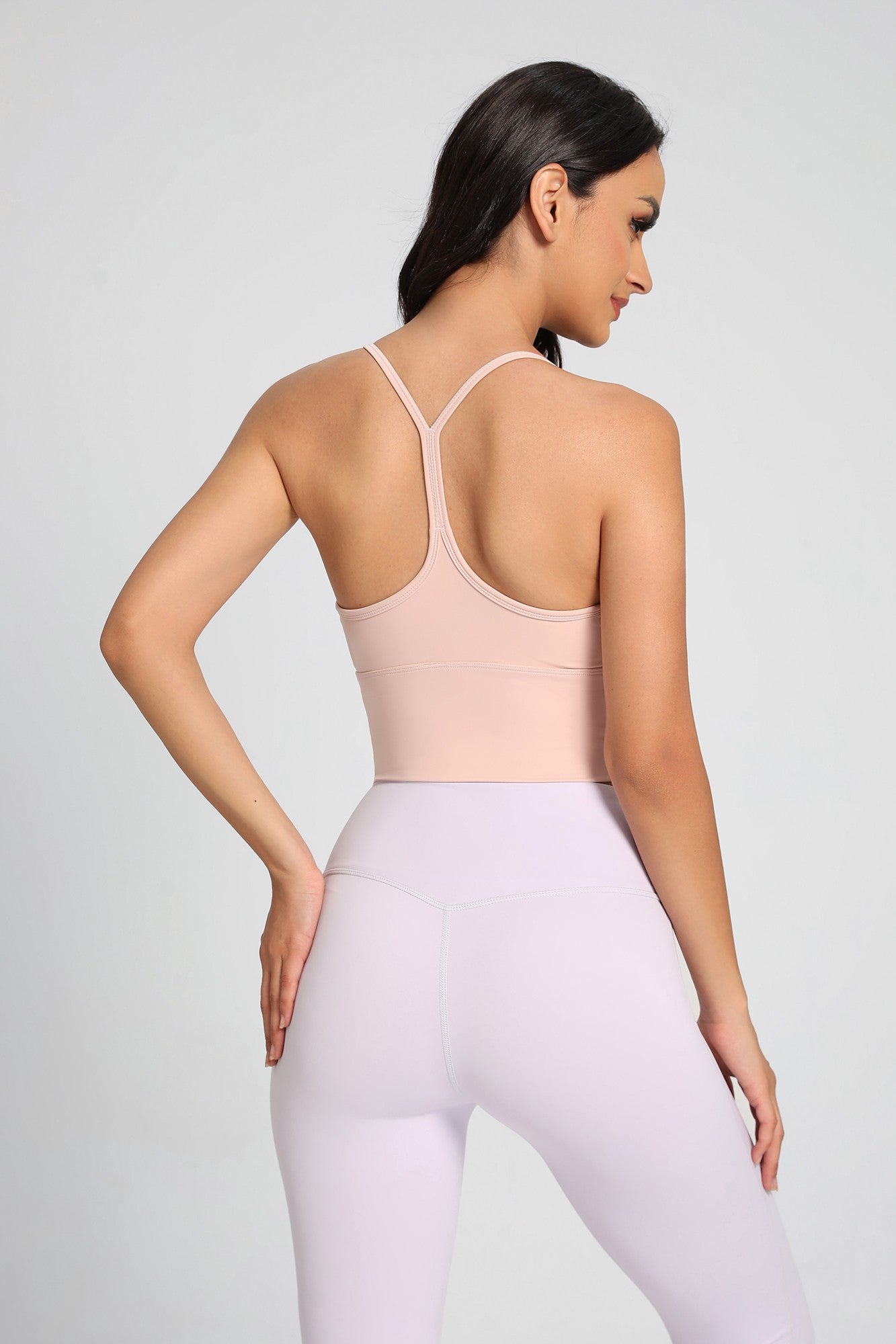 Twist Front Thin Straps Y-Back Sports Bra by bornfocus