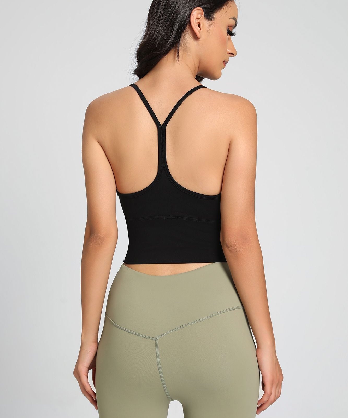 Twist Front Thin Straps Y-Back Sports Bra by bornfocus