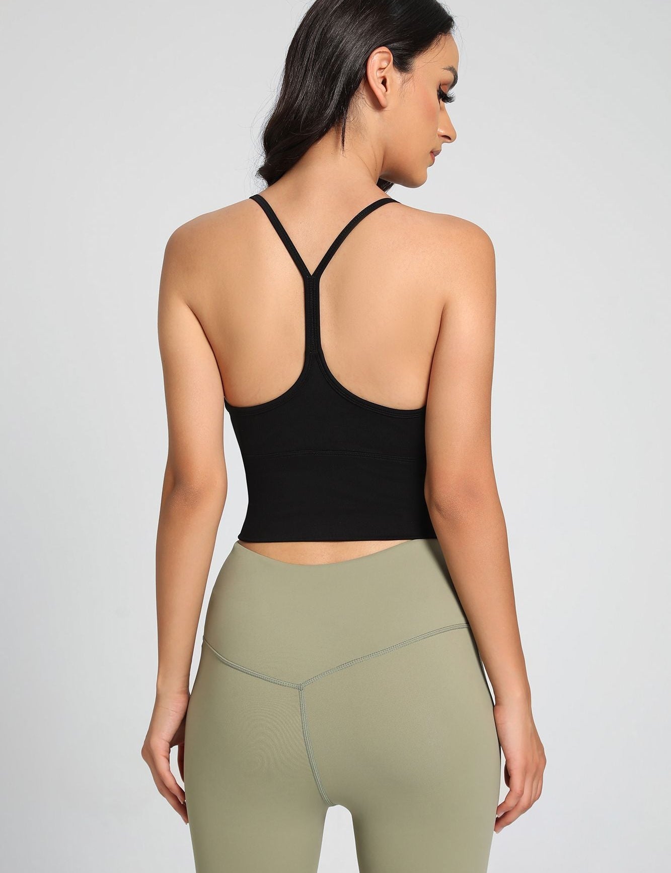 Twist Front Thin Straps Y-Back Sports Bra by bornfocus