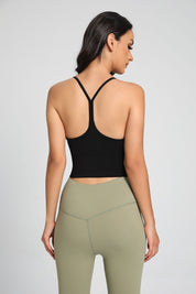 Twist Front Thin Straps Y-Back Sports Bra by bornfocus