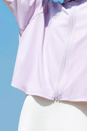 Sun Protection Full-Zip Crop Hoodie Jacket by bornfocus