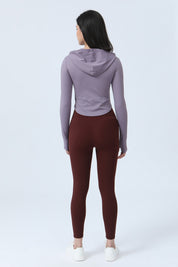 Zip-Up Form Fitted Workout Hoodies by bornfocus