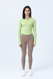 Zip-Up Form Fitted Workout Hoodies by bornfocus