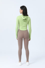 Zip-Up Form Fitted Workout Hoodies by bornfocus