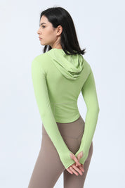 Zip-Up Form Fitted Workout Hoodies by bornfocus