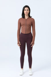 Zip-Up Form Fitted Workout Hoodies by bornfocus