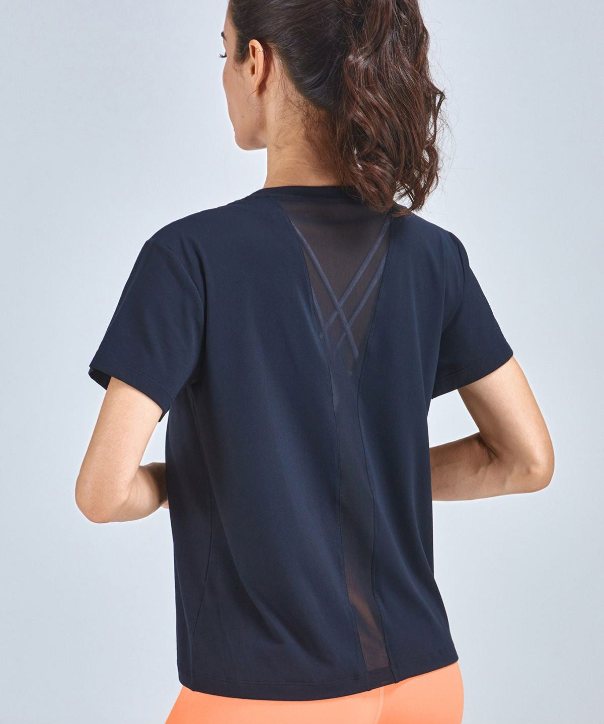Open Back Crew Neck T-Shirts by bornfocus