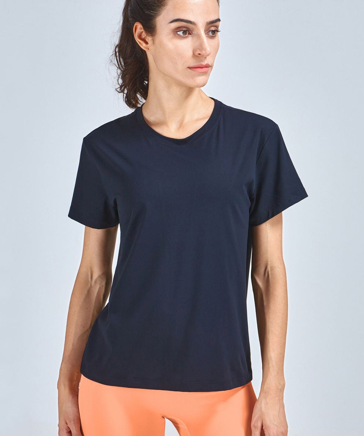 Open Back Crew Neck T-Shirts by bornfocus