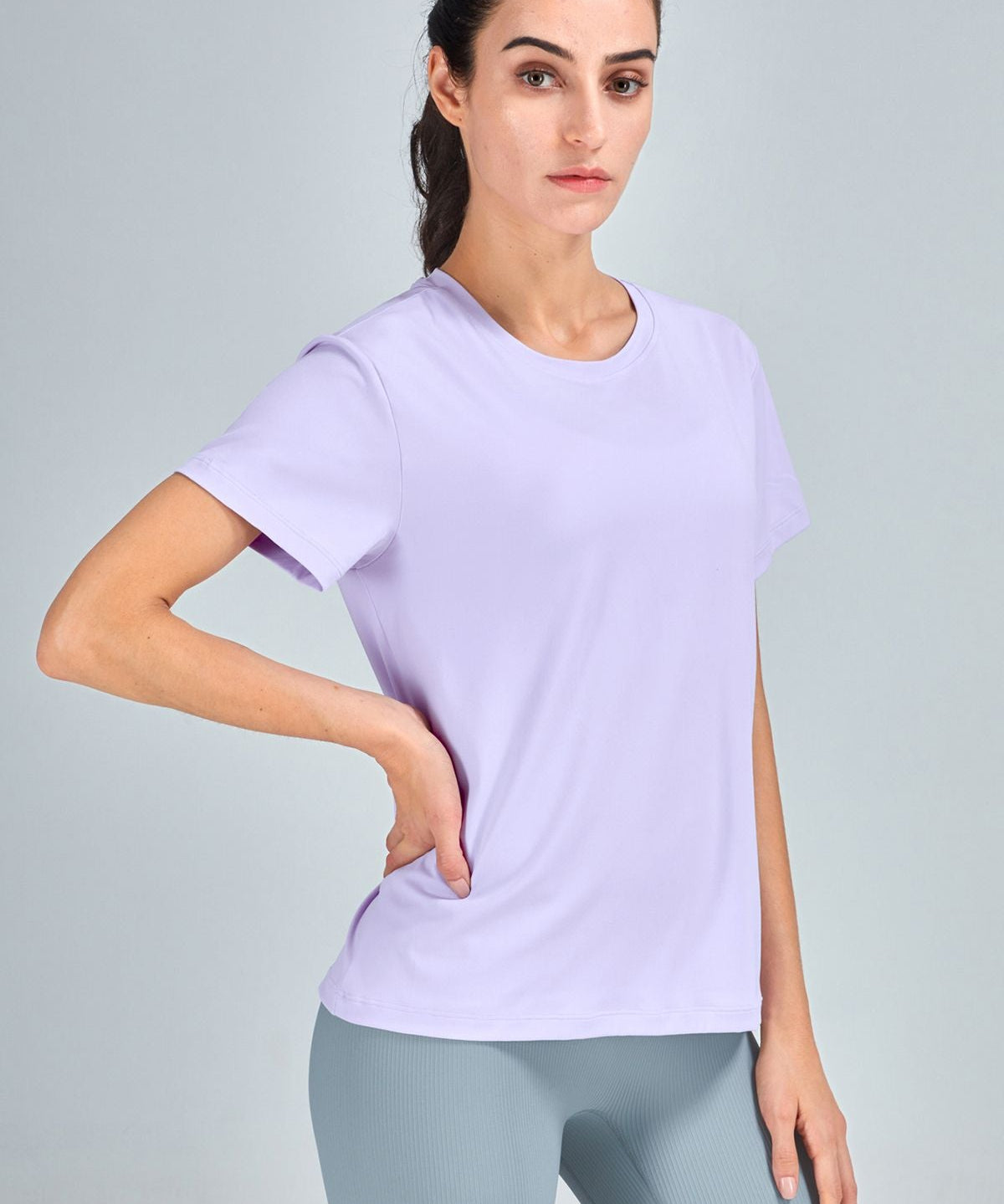 Open Back Crew Neck T-Shirts by bornfocus