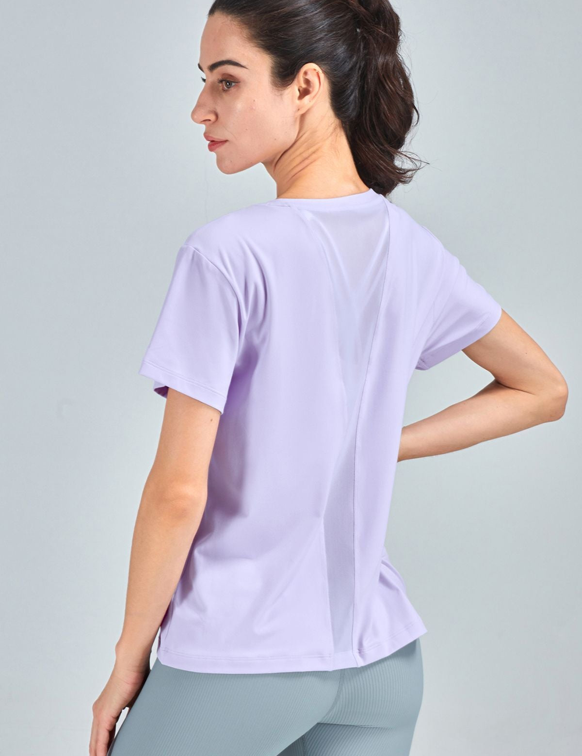 Open Back Crew Neck T-Shirts by bornfocus