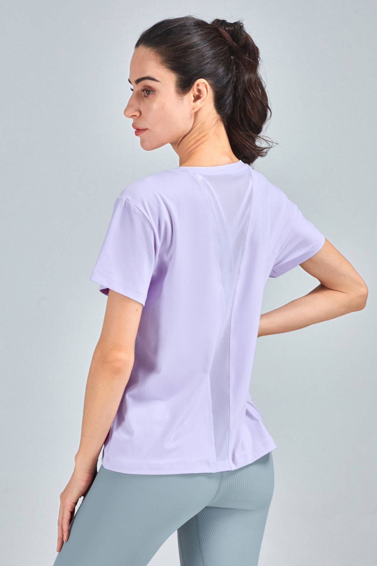 Open Back Crew Neck T-Shirts by bornfocus