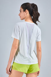 Open Back Crew Neck T-Shirts by bornfocus