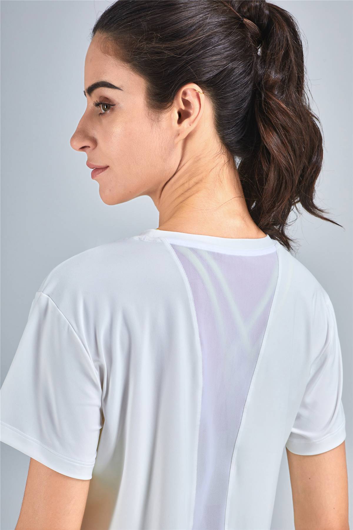 Open Back Crew Neck T-Shirts by bornfocus