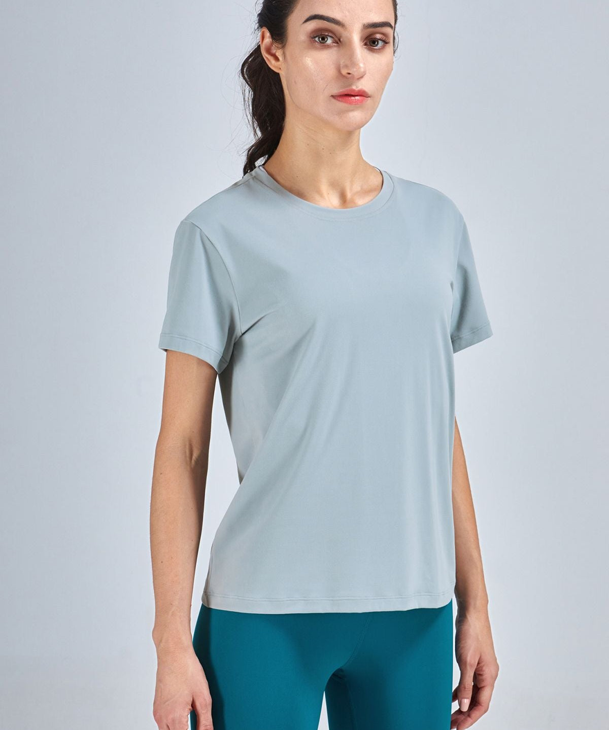 Open Back Crew Neck T-Shirts by bornfocus