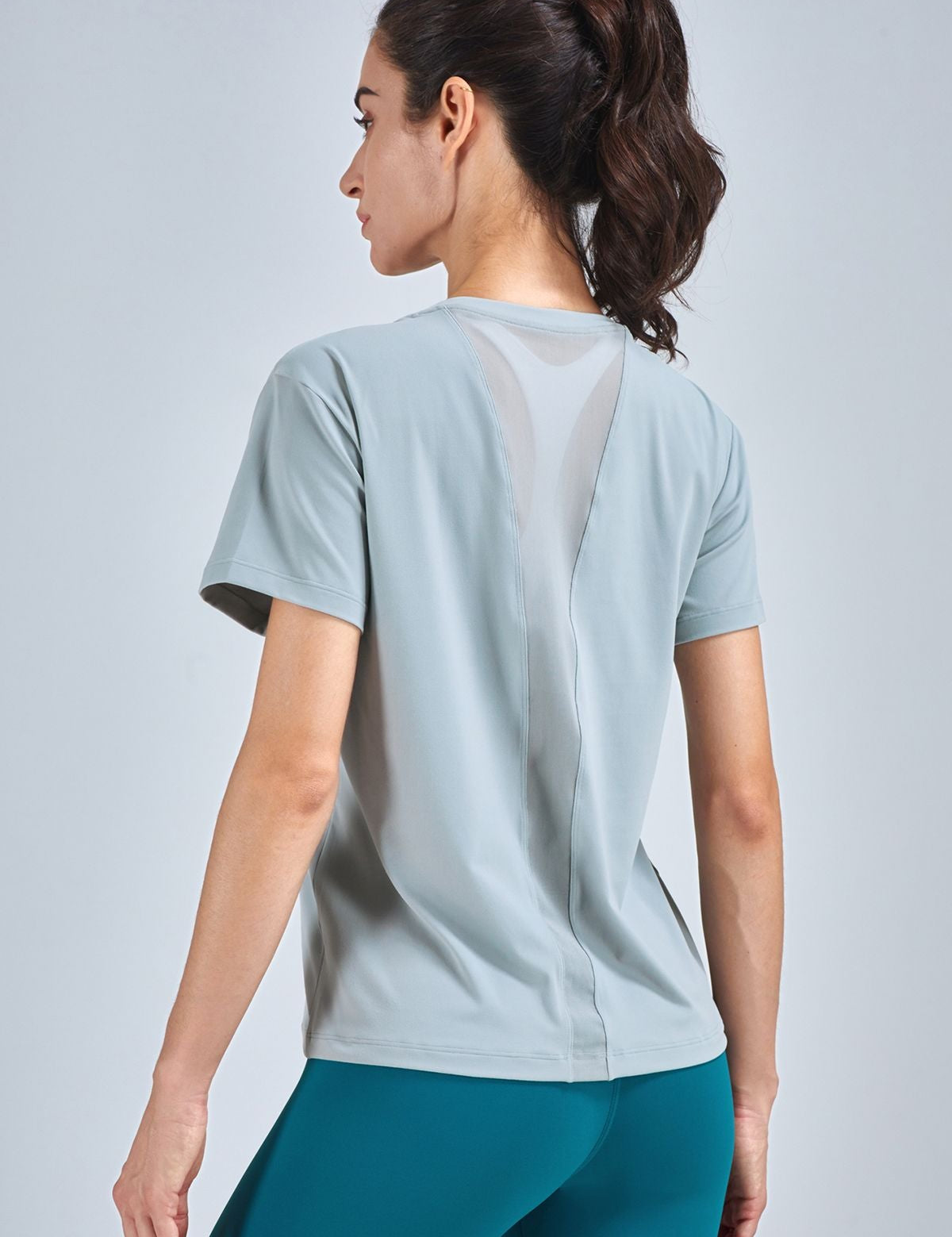 Open Back Crew Neck T-Shirts by bornfocus