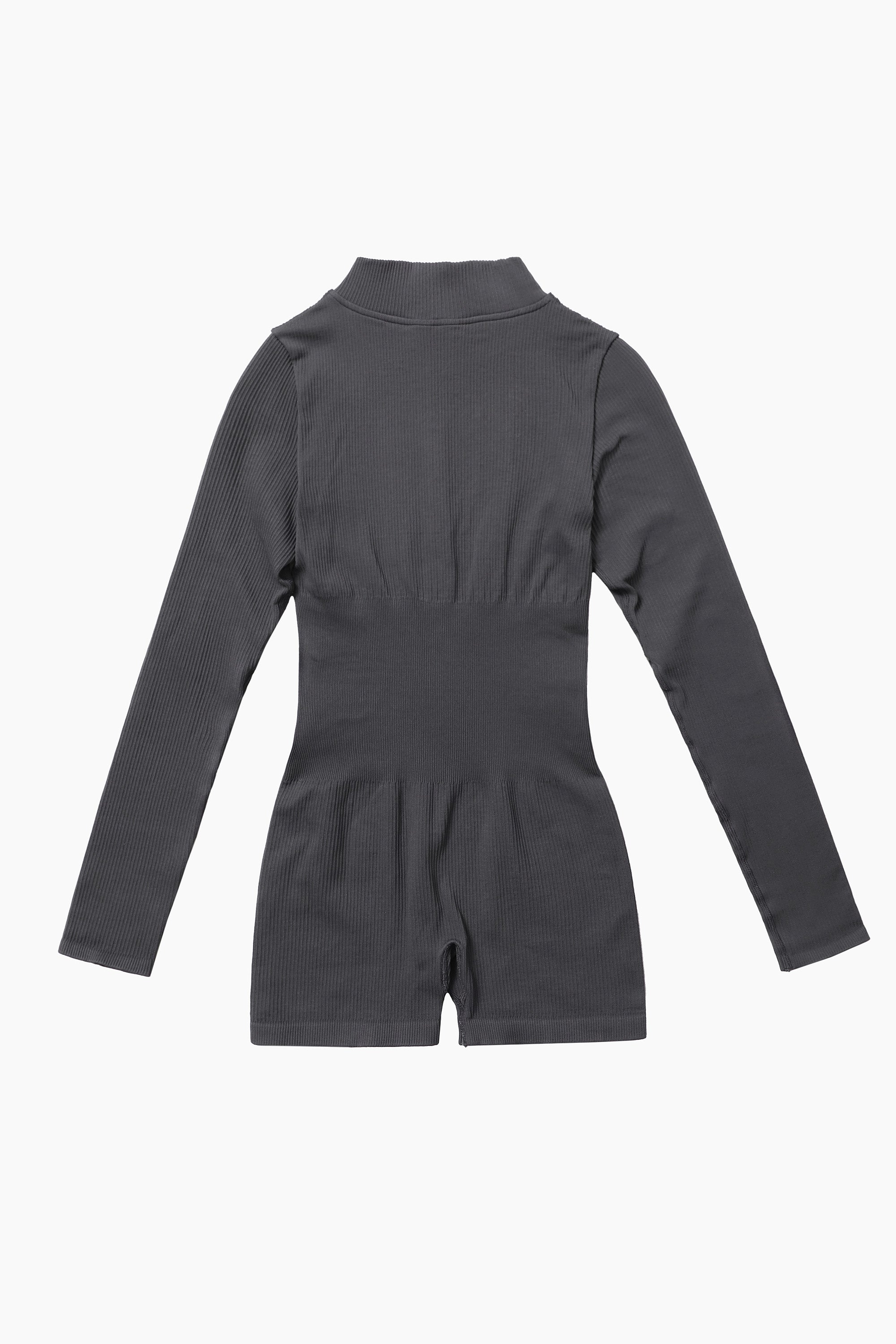 ZipFlex Ribbed Long-Sleeve Workout Romper by bornfocus