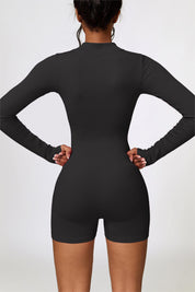 ZipFlex Ribbed Long-Sleeve Workout Romper by bornfocus