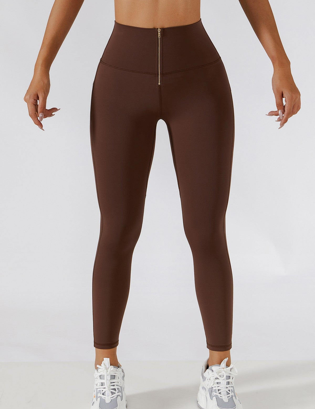 Zip Front Booty Contour Leggings by bornfocus