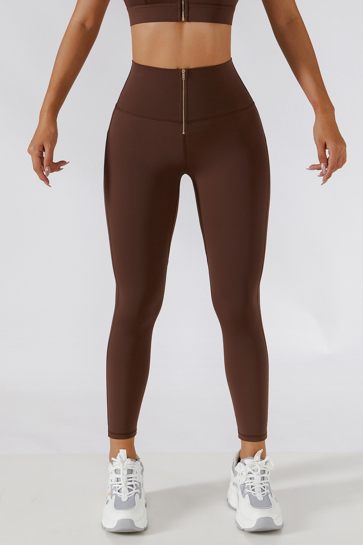 Zip Front Booty Contour Leggings by bornfocus