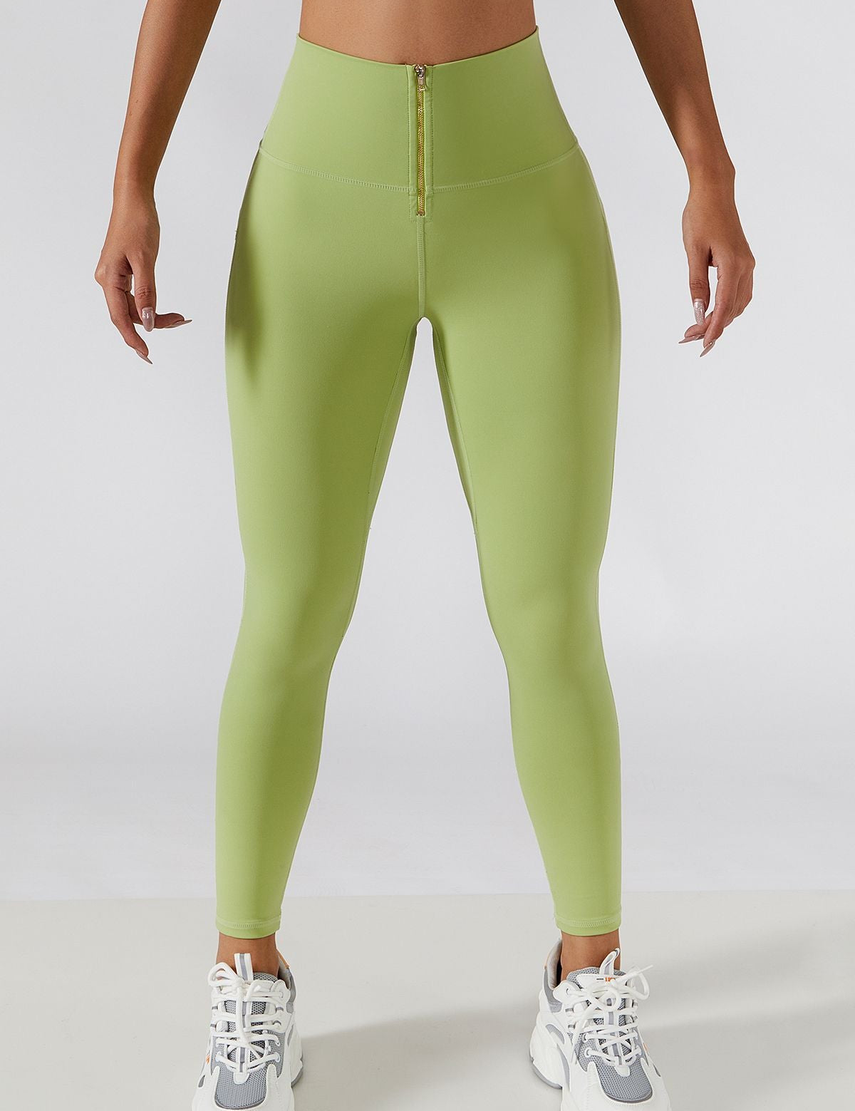 Zip Front Booty Contour Leggings by bornfocus