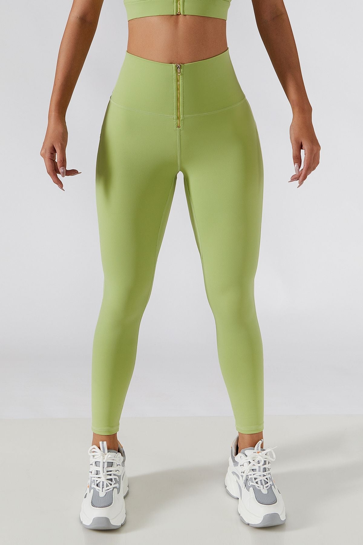 Zip Front Booty Contour Leggings by bornfocus