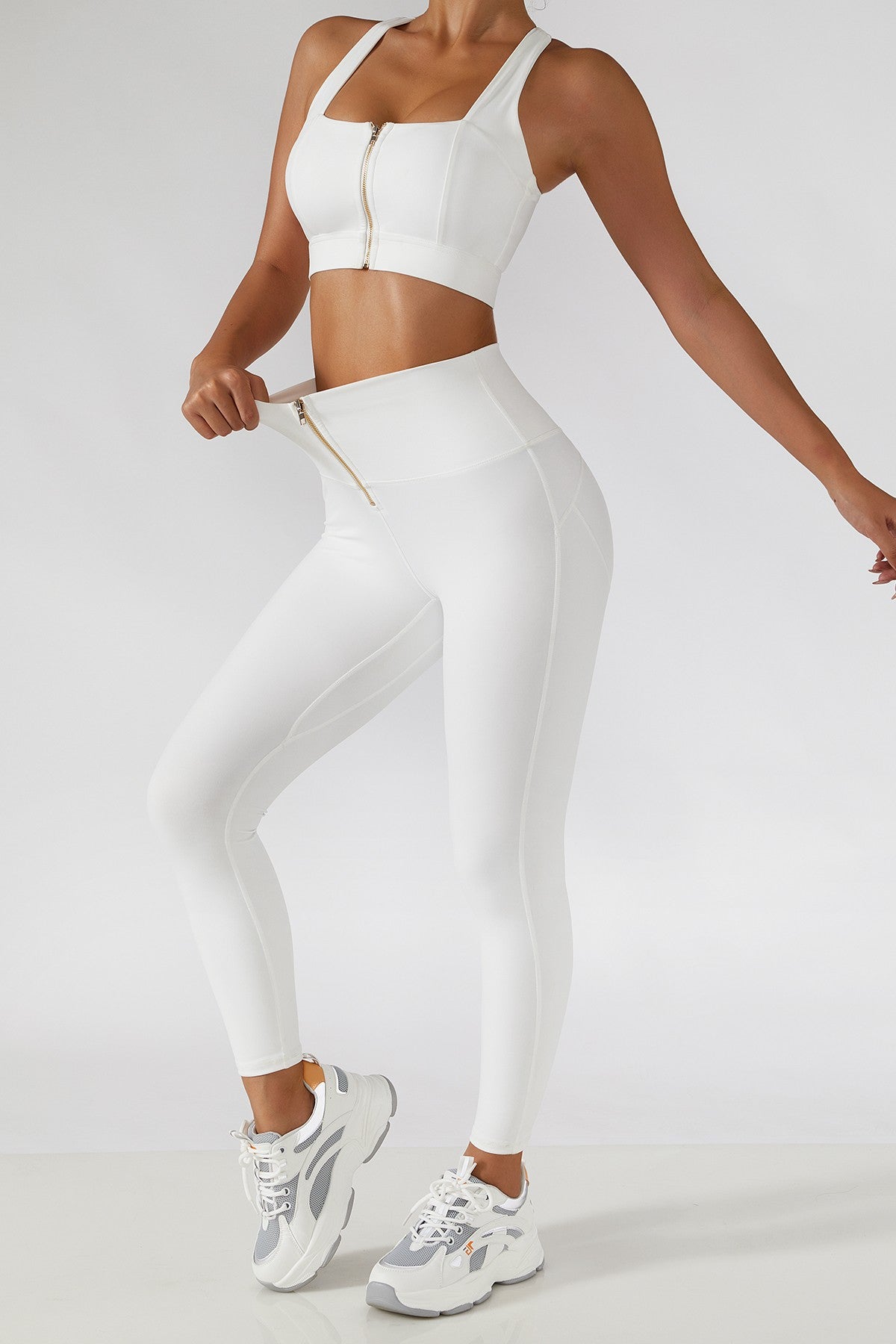 Zip Front Booty Contour Leggings by bornfocus