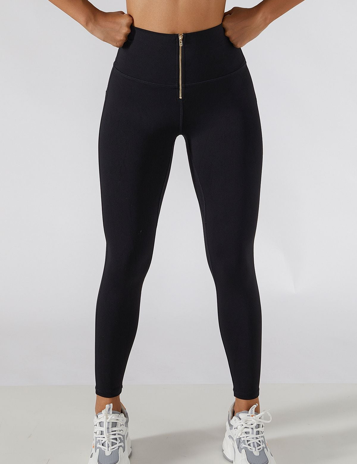 Zip Front Booty Contour Leggings by bornfocus