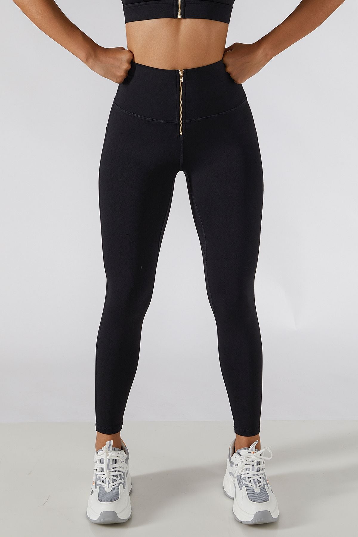 Zip Front Booty Contour Leggings by bornfocus