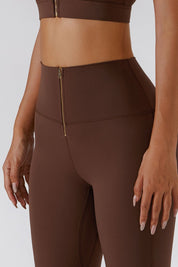 Zip Front Booty Contour Leggings by bornfocus