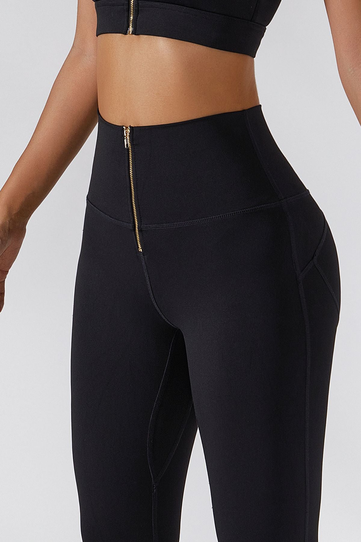 Zip Front Booty Contour Leggings by bornfocus