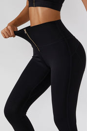 Zip Front Booty Contour Leggings by bornfocus