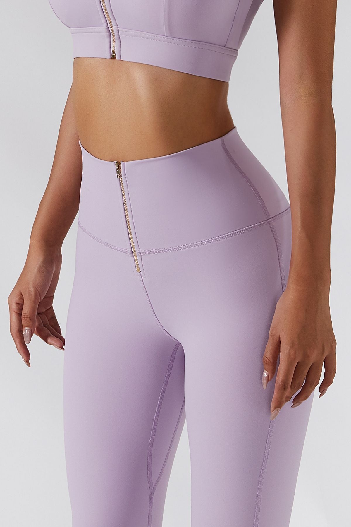 Zip Front Booty Contour Leggings by bornfocus