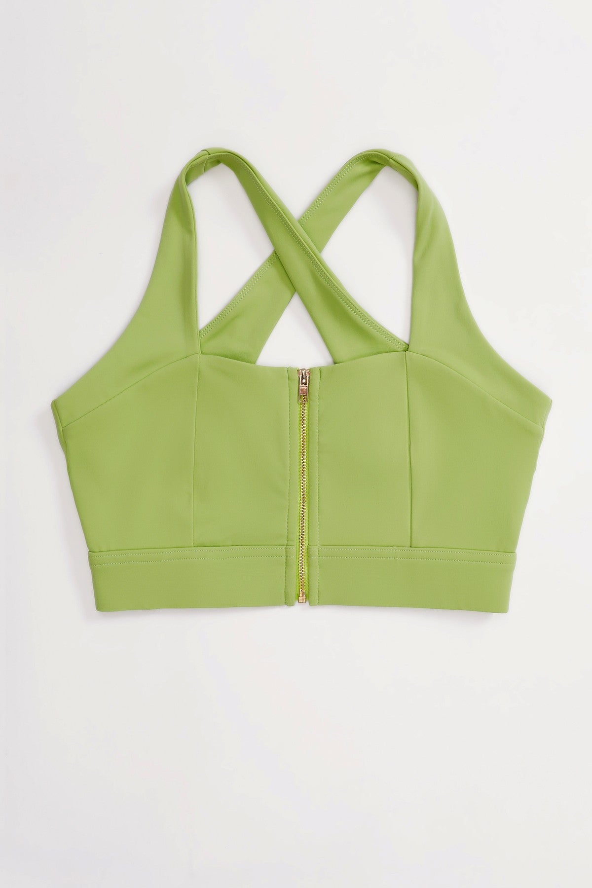 Crossover Straps Zip Front Sports Bra by bornfocus