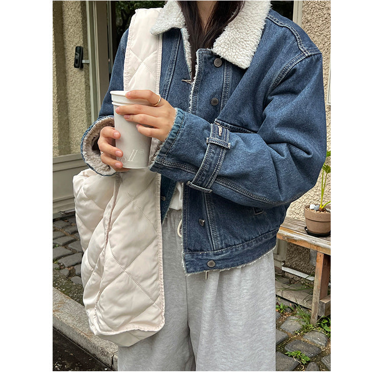 Cropped dad sherpa trucker jacket by bornfocus